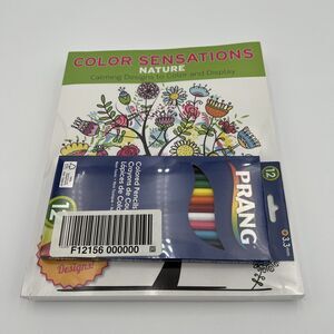 Color Sensations Nature & Patterns 2 Book Set with Colored Pencils Adult Calming
